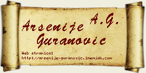 Arsenije Guranović vizit kartica